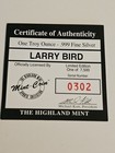 1995 Highland Mint Larry Bird   Michael Jordan  999 Fine Silver Coin Set