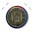 1825 Lima  Peru 2 Reales Silver Coin Colonial Era Ferdinand Holed Final Year