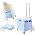 Portable Folding Shopping Trolley Cart Foldable Rolling Car Boot Storage Box 65l