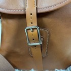 Porter Clasp Shoulder Bag Brown Leather Solid Color Made In Japan Unisex