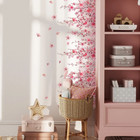 Pink Peach Blossom Flower Wall Stickers Vinyl Mural Decals Nursery Diy Art Decor