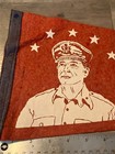 Vintage Felt Pennant Post Wwii   Korean War Pennant Flag Red General Macarthur