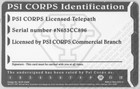 Babylon 5 Id Wallet Card Psi-corps Identification Licensed Telepath Antioch 1997