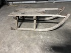 Vintage Antique 1930s Wooden Sledge Snow Sled W  Iron Runners