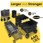 Sekey 48  l Collapsible Foldable Extended Wagon With 440lbs Weight Capacity     