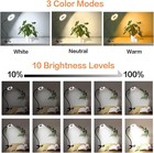     Clip On Light Led Reading Book Study Lamp 3 Color Modes 10 Brightness Black    