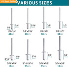 Pop Rivets Assortment Kit - 200 Pcs Aluminum Blind Rivets 8 Sizes