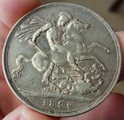 British Empire Queen Victoria Silver Crown 1892 Ad Ungraded