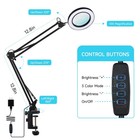 Led Magnifier Desk Lamp With Stand  3 Color Modes   Stepless Dimming Black