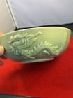 Vintage Antique Chinese Celadon 7    Bowl Dragon Embossed Very Nice