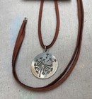 New Dandelion Sundance Charm Artisan Necklace Genuine Suede Leather Cord