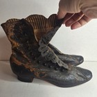 Victorian-era Antique Women s Button Boots 1800 To Early 1900 s Black Leather