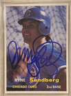1990 1957 Ryne Sandberg Signed Baseball Card Price Guide Beckett Bas Certified