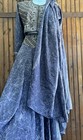 Womens 3 Pc Pakistani Indian Wedding Party Maxi Wear Dress Sz L Purple Organza