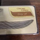 Vtg Chicago Cutlery 2pc Carving Set 201s Fork 8  Carver slicer Knife B-12 Walnut