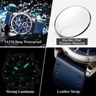 Luxury Men s Waterproof Chronograph Leather  Watch - Quartz  Luminous  Elegant
