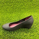 Crocs Lina Womens Size 6 Black Casual Wedge Heel Slip On Ballet Flats Shoes