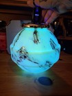 Xl Uranium Glass Lamp Shade With Brass Fitter Slag Rare