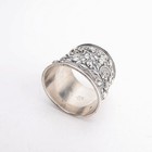 Gorham 19c Antique Sterling Silver Floral Scrollwork Napkin Ring 1 4ozt Monogram