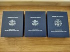 2007 W   2008 W 1 Oz Silver American Eagle Coin Lot - Qty  3 - Us Mint Box W coa