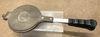 Vintage Cast Iron Pizzelle Iron wafer Cookie Maker-ornate Stovetop Press