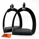 Quick Release  Offset Eye Flexi  Safety Stirrup Irons  Aluminum 4 75  Black