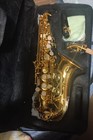 Brass Engraved Flat Alto Saxophone E Flat Natural White Shell Button Instrument