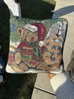 Vintage Christmas Bear Lamay Mini Green 7 5   throw Pillow Holiday Decorations