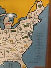 Vintage 1961 Mid-century Usa Map Wall Art Child Guidance Toy Metal Print 20   x14   