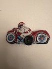 Mini Japan Vintage Tin Litho Friction Red Motorcycle - Rider  11