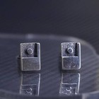Vintage Sterling Silver 925 Textured Rectangular Cufflinks Cuff Links