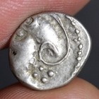 Ancient Celtic Horse Coin Gaul Silver Quinarius 80bc Sequani Tribe Gallic Celts