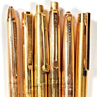 Vintage Waterman France Ballpoint Pens X6 Job Lot  14-18k Gold Plated - Untested