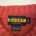 Ralph Lauren Rugby Brand Sweater Mens Small Red Beautiful Woven Details