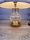Waterford Cut Crystal Small Boudoir Table Lamp With Brass Base And Shade 12 5    H