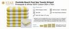 Hotel Cabana Beach pool Towels 30x60 In  Pineapple Stripe  100  Cotton  3-pack