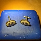 Vintage Anson Nurse Rn With Caduceus Mother Of Pearl Gold-tone Cufflinks Medical