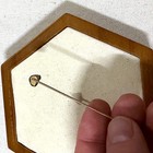Vintage Dark Stone Stick Pin Small Cabochon Gold Tone Long Lapel Hat Pin