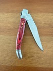 3 34    Stainless Steel Blade Navaja Laguiole Inox Pocket Knife Red Wood Scales
