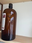 Antique Glass Benylin Expectorant Vintage Amber 14  Medicine Bottle