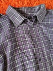 Vintage James Pringle Purple Check Long Sleeve Shirt Size Xl Extra Large