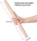 17 Inch French Rolling Pin  Solid Beech Wood