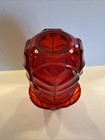 Vtg Viking Glass Red Cabbage Leaf Fairy Lamp Amberina  damage 
