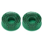 2pcs Bristle Disc 2  50 Grit R-type Abrasive Brush Coarse Bristle Disc  Green