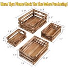 Large Wooden Crates Set Of 4 Decorative Storage Box With Handles  Rustic Torc   