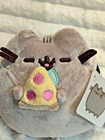 Nwt  Gund Pusheen Cat Holding Pepperoni Pizza 6    With Pizza Slice Keychain