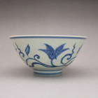 5 8  China Ming Chenghua Blue And White Porcelain Hemerocallis Teabowl Bowl Gift