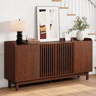 Mid Century Walnut Sideboard Buffet Cabinet Media Console Credenza Storage Unit