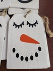 16 Wood Snowman Expressions Gift Tags 4 X 2 5 8  Door Hangers Decorations Orname