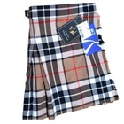 Authentic Scottish Tartan Plaid Kilt Highland Camel Thompson Check Pattern 3 4
